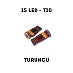 Shoprit 15 Ledli Turuncu T10 Park Ve Plaka Ampulü - Arıza Lambası Yakmayan Canbus Uyumlu 2 Adet