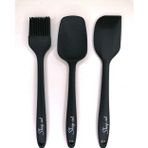 Shopset Isıya Dayanıklı Yanmaz Yapışmaz Silikon Spatula Seti 3 Parça Spa-Siyah-3 - 21