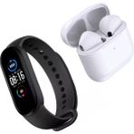 Shoptekno M6 Akıllı BILEKLIK+I12 Bluetooth Kulaklık Beyaz Süper Kombin