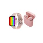 shoptekno Watch 7 Plus I12 Kulaklık Ikili Kombin (PEMBE) Uyumlu Akıllı Saat Ios Ve Android Dur)