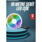 Shopwave 10M Şerit Led İç Mekan Renkli Rgb Şerit Led Kumandalı