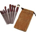 Shopwave 13PCS Eflatun Kadife Torbalı Makyaj Fırça Set (5047)