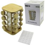Shopwave 16PCS KARE - DÖNER STANDLI CAM - BAMBU KAPAK TUZLUK - BAHARATLIK BAMBU STAND (5047)
