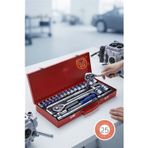 Shopwave 25 Parça Profesyonel Heavy Duty Lokma Takımı - 1/2" Cırcır Kolu ve Çelik Soket Seti (Çantalı)