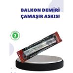 Shopwave 25x60 Balkon Askılığı Kare Demir Uyumlu Hava Dayanıklı Çamaşır Askısı
