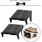 Shopwave 2'li Ayakkabı Düzenleyici Twin Set – Çift Katlı Tasarım | Dolap İçi Alan Tasarrufu | Kaymaz Yüzey