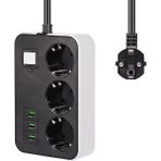 shopwave 3 USB’li 3’lü 1.8 m Akım Korumalı Priz (5047)