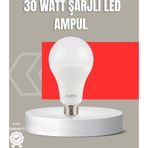 Shopwave 30W Şarjlı LED Ampul E27 Duy %80 Enerji Tasarruflu Soğuk Beyaz