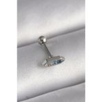 Shopwave 316L Çelik Gümüş Renk Mavi Zirkon Taşlı Tragus Piercing