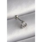 Shopwave 316L Çelik Gümüş Renk Üçgen Zirkon Taşlı Tragus Piercing