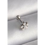 Shopwave 316L Çelik Gümüş Renk Zirkon Taşlı Çiçek Model Tragus Piercing