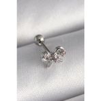 Shopwave 316L Çelik Gümüş Renk Zirkon Taşlı Kurdele Tragus Piercing