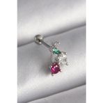 Shopwave 316L Çelik Gümüş Renk Zirkon Taşlı Tragus Piercing
