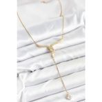 Shopwave 316L Çelik Zincir Gold Renk Yılan Model Y Kolye