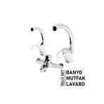 shopwave 3LÜ SET BANYO - EVYE MUTFAK - LAVABO AÇ KAPA MİX BATARYA MUSLUK (5047)