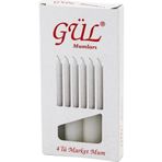 Shopwave 4PCS - İNCE ÇAP=1.6CM - UZUNLUK=12CM BEYAZ KLASİK MARKET MUM (5047)