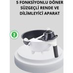 Shopwave 5 Fonksiyonlu Döner Rende Süzgeçli Çok Amaçlı Sebze Doğrayıcı Kaymaz Tabanlı