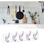 Shopwave 5'li Güçlü Yapışkanlı Şeffaf Duvar Askısı Banyo Mutfak Düzenleyici Pratik Askılık (5047)