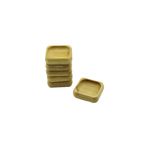 shopwave 6 ADET 9X9CM KARE AHŞAP BAMBU ÇEREZLİK - LOKUMLUK KASE DERİNLİK: 1.8CM (5047)