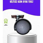 Shopwave 6 cm Kilitsiz Masa Ayağı Tekli Döner Tekerlek