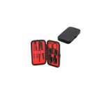 shopwave 7 PCS - SİYAH MANİKÜR - PEDİKÜR SETİ SİYAH CÜZDAN MODELİ ÇANTALI (5047)