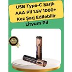 Shopwave AAA Boyutunda USB Şarjlı Pil – Kompakt Tasarım, Geniş Uyumluluk