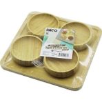 Shopwave Ahşap Bambu 5pcs Çerezlik - Lokumluk Kase Seti 22X22CM (5047)