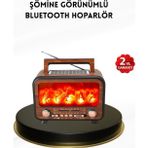 Shopwave Alev Işığı Efektli Solar Bluetooth Hoparlör Radyo Destekli Taşınabilir Model