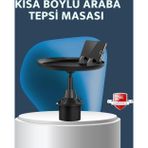 Shopwave Araç İçi 360° Ayarlanabilir Bardaklık Tepsisi Geniş Yüzeyli ve Telefon Standlı