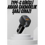 Shopwave Araç İçi Şarj Cihazı 38W Güç Kapasiteli Type-C Girişli Araba Çakmaklık