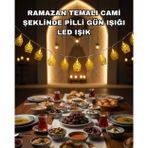 Shopwave Dekoratif Ramazan LED Işık Pilli Cami Tasarımlı Zincir Aydınlatma