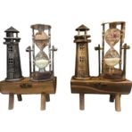 Shopwave Deniz Feneri Kum Saati Ahşap Görünümlü Vintage Tarz Biblo