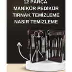 Shopwave Elektrikli Manikür Pedikür Seti İkili Set 12 Parça Tırnak Bakımı Törpü Protez Çıkarma