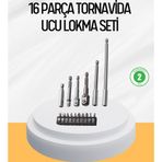 Shopwave Ergonomik 16 Parça Bits Tornavida Uç ve Adaptör Seti