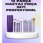 Shopwave Ergonomik Saplı Fiber Kıllı 12'li Makyaj Fırça Takımı Göz ve Ten Makyajı İçin Uygun