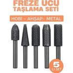 Shopwave Freze Ucu Taşlama Seti Profesyonel Çelik Rotary Burr Seti 5'li Metal İşleme Uçları