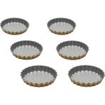 Shopwave Guardini Anto Mini 6'lı Tart Kalıbı Silver Gold 12 Santimetre - 10 cm - 001-Renkli
