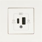 Shopwave Günsan Eqona Fildişi Beyazı 2 Çıkışlı USB Şarj Prizi Type C + Type A 20W - 000-Siyah