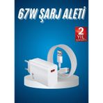 Shopwave Hızlı Şarj Aleti Adaptörü Kablo Seti 67W Uzun Ömürlü Beyaz