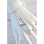 Shopwave HTC7SN575 316L Çelik Gümüş Renk Beyaz Bubble Kalp Tasarımlı Şahmeran