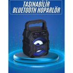 Shopwave Işıklı Bluetooth Hoparlör Ses Bombası Taşınabilir Yüksek Ses Kaliteli Radyo Özelliği