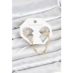 Shopwave Kelebek Model Pirinç Gold Renk Zincir Bağlantılı Ear Cuff Küpe Seti