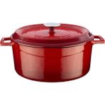 Shopwave Lava Döküm Yuvarlak Tencere, Trendy, 28 Cm, 6.71 L Hacim, Kırmızı - 00 Beyaz
