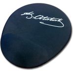 Shopwave Lunatic LN-1881 Atatürk Imzalı Siyah Ergonomik Suya Dayanıklı Bileklikli Mouse Pad - 00-Siyah - Beyaz