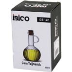 Shopwave MİNİ CAM YAĞDANLIK ÇİZGİLİ DESEN 300ML AHŞAP BAMBU MANTAR TIPA (5047)