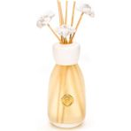 Shopwave Missi 230 ml Ekru Seramik Çiçek Taş Çubuklu Beyaz Sabun Oda/banyo Kokusu