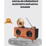 Shopwave Nostaljik Gramofon Bluetooth Hoparlör – Fm Radyo + USB + Sd Kart Destekli