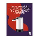 shopwave Otomatik Damacana Su Pompası | 40-80 Saniye Zaman Ayarlı | %90 Açılabilir Hijyenik Tasarım | Şarjlı