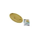 shopwave OVAL 2 BÖLMELİ=1+1 AHŞAP BAMBU SERVİS SUNUM TEPSİ - TAHTASI MİNİ TEPSİ 25 X 14 X 1.4CM (5047)