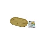 shopwave OVAL AHŞAP BAMBU SERVİS SUNUM TEPSİ - TAHTASI MİNİ TEPSİ 25 X 14 X 1.4CM (5047)